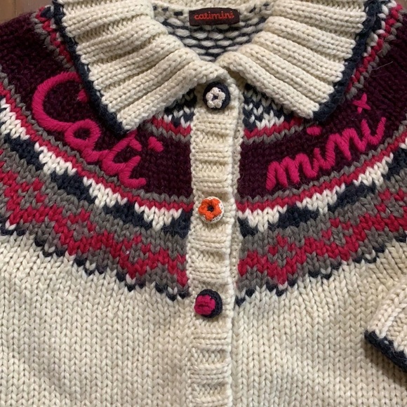 Catimini ivory button front cardigan sweater - Picture 4 of 9